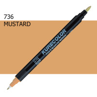 Двухсторонний маркер Горчичный (Mustard) KURETAKE Kurecolor Fine&Brush, №736