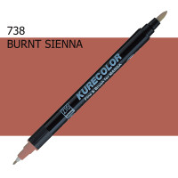Двухсторонний маркер Жженая сиена (Burnt Sienna) KURETAKE Kurecolor Fine Brush, №738