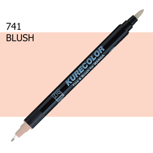 Двосторонній маркер Рум'янець (Blush) KURETAKE Kurecolor Fine&Brush, №741