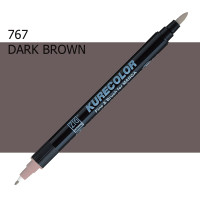 Двухсторонний маркер Темно-коричневый (Dark Brown) KURETAKE Kurecolor Fine Brush, №767