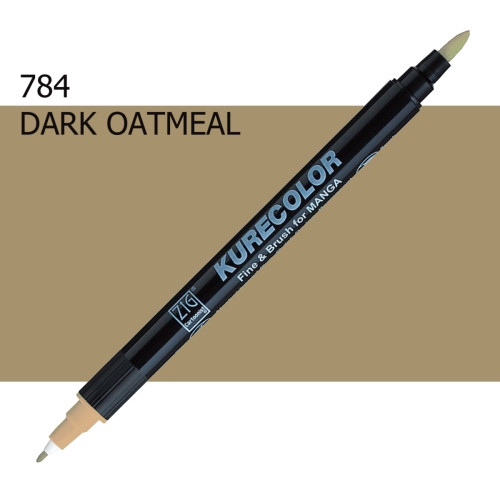 Двосторонній маркер Темна вівсянка (Dark Oatmeal) KURETAKE Kurecolor Fine&Brush, №784