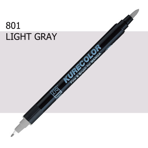 Двосторонній маркер Світло-сірий (Light Gray KURETAKE Kurecolor Fine&Brush, №801