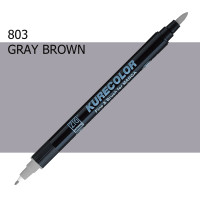 Двухсторонний маркер Серо-коричневый (Gray Brown) KURETAKE Kurecolor Fine Brush, №803