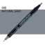 Двосторонній маркер Натуральний сірий (Natural Gray) KURETAKE Kurecolor Fine&Brush, №808