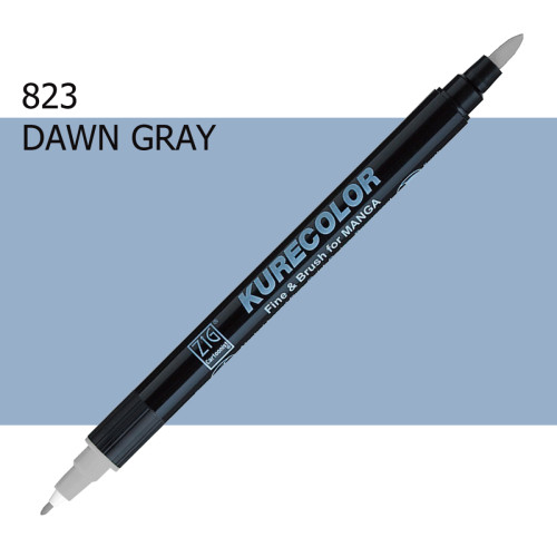 Двосторонній маркер Сірий світанок (Dawn Gray) KURETAKE Kurecolor Fine&Brush, №823