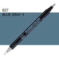 Двосторонній маркер Синьо-сірий 4 (Blue Gray 4) KURETAKE Kurecolor Fine&Brush, №827