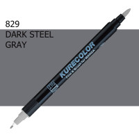 Двосторонній маркер Темно-сталевий сірий (Dark Steel Gray) KURETAKE Kurecolor Fine Brush, №829