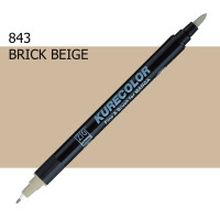 Двухсторонний маркер Кирпично-бежевый (Brick Beige) KURETAKE Kurecolor Fine&Brush, №843