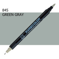Двухсторонний маркер Зелено-серый (Green Gray) KURETAKE Kurecolor Fine&Brush, №845