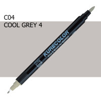 Двухсторонний маркер Холодный серый 4 (Cool Gray 4) KURETAKE Kurecolor Fine&Brush, №c04