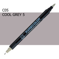 Двосторонній маркер Холодний сірий 5 (Cool Gray 5) KURETAKE Kurecolor Fine&Brush №005