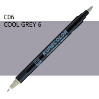 Двосторонній маркер Холодний сірий 6 (Cool Gray 6) KURETAKE Kurecolor Fine Brush №006