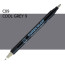Двухсторонний маркер Холодный серый 9 (Cool Gray 9) KURETAKE Kurecolor Fine Brush, №c09