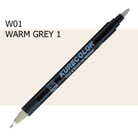 Двосторонній маркер Теплий сірий 1 (Warm Gray 1) KURETAKE Kurecolor Fine&Brush №w01