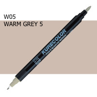 Двухсторонний маркер Теплый серый 5 (Warm Gray 5) KURETAKE Kurecolor Fine Brush, №w05