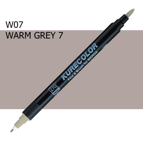 Двосторонній маркер Теплий сірий 7 (Warm Gray 7) KURETAKE Kurecolor Fine&Brush №w07