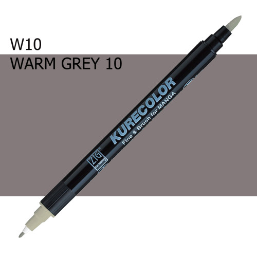 Двосторонній маркер Теплий сірий 10 (Warm Gray 10) KURETAKE Kurecolor Fine&Brush №w10