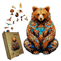 Пазл деревянный Загадочный Медведь, A1, Картонная коробка