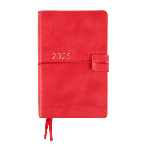 Щоденник датований на 2025 рік, 12х20cм Leo Planner, Glory червоний 352 стор