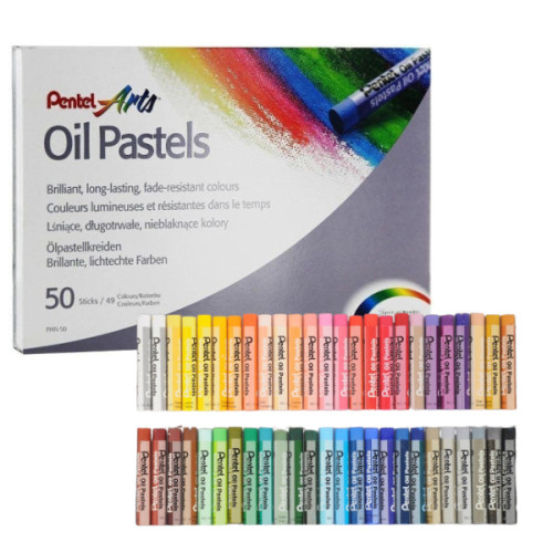 Набор масляной пастели Pentel, 50 цветов