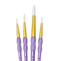 Набір пензлів синтетика білий таклон Crafter's Choice, 4 шт