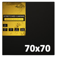 Полотно на підрамнику 70х70 см бавовна 270г/м2 дрібне зерно, чорний ґрунт (MFGB7070)