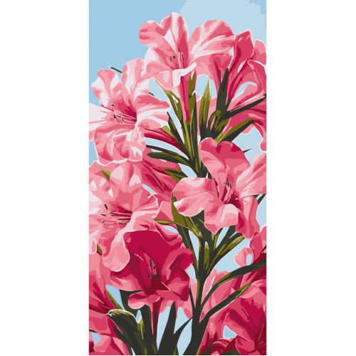 Картина за номерами Рожевий квіти Pink flowers 13100-AC, 40х80 см