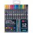 Набор акварельных двухсторонних маркеров SANTI Brush Marker, 12 шт/уп