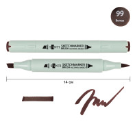 Маркер спиртовой Бронзовый SANTI Brush, №99 Bronze