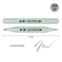 Маркер спиртовой Холодный серый 3 SANTI Brush, №CG3 Cool Gray 3