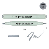 Маркер спиртовий Холодний сірий 4 SANTI Brush №CG4 Cool Gray 4