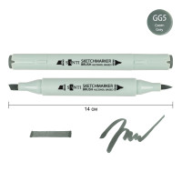 Маркер спиртовий Зелено-сірий 5 SANTI Brush №GG5 Green Gray 5