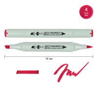 Маркер спиртовой Алый SANTI Brush, №4 Scarlet