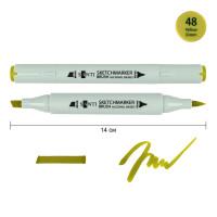 Маркер спиртовой Желто-зеленый SANTI Brush, №48 Yellow Green
