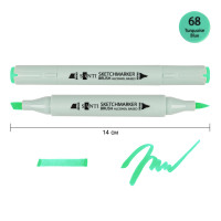 Маркер спиртовой Бирюзовый SANTI Brush, №68 Turquoise