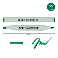 Маркер спиртовой Виридиан зеленый SANTI Brush, №54 Viridian Green