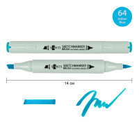 Маркер спиртовой Индийский синий SANTI Brush, №64 Indian Blue