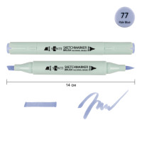 Маркер спиртовой Бледно-голубой SANTI Brush, №77 Pale Blue
