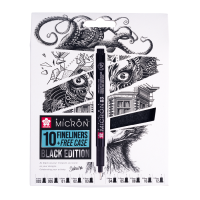Набір лінерів Sakura 10 шт PIGMA MICRON Black Edition, Чорні (0,2-07 мм) №005-12