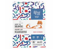 Альбом для малювання А4, 100г/м2, 30 листів, на спіралі, Cats ROSA Kids