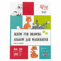 Альбом-склейка для рисования А4, 100г/м2, 30 листов, Cats ROSA Kids