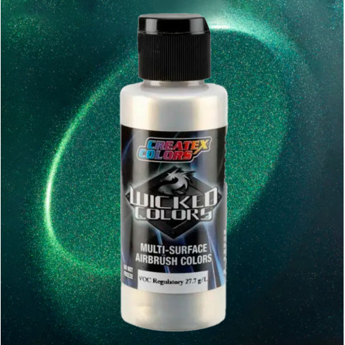 Фарба для аерографії Cosmic Sparkle Зелений W445, Wicked Colors Createx Cosmic Sparkle Green 60 мл