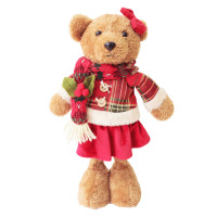 Новогодняя мягкая игрушка Yes! Fun Мишка девочка 35,5 см
