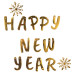 Гірлянда паперова Yes! Fun Happy New Year 14 елементів 3м, золото