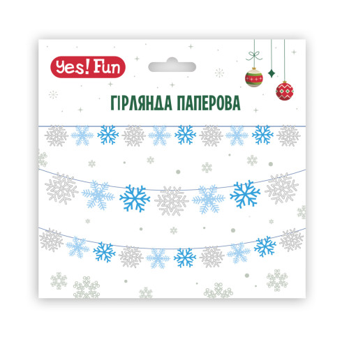 Гірлянда паперова фігурна Yes! Сніжинки 10 фігурок 3м