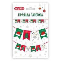 Гірлянда паперова прапорця Yes! З Новим Роком 12 прапорців 3м