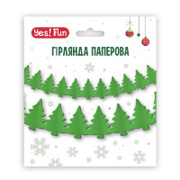Гірлянда паперова 3D Yes! Ялинки 4м зелена