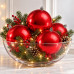 Набір новорічних кульок Yes! Fun, пластик, 8см, 4 шт/уп, червоний глянець