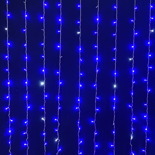 Електрогірлянда штора Novogodko, 272 LED, синій, 3х2,6 м, мерехтіння