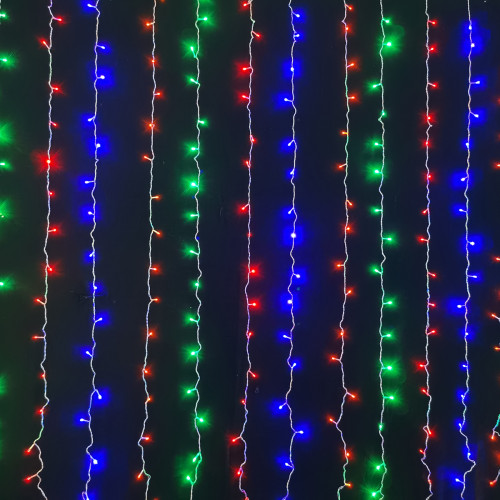 Електрогірлянда штора Novogodko, 238 LED, багатобарвна, 2х2 м, 8 реж., конектор